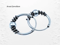 Avani Jewellers Silver Antique Plain Earrings - 2.06