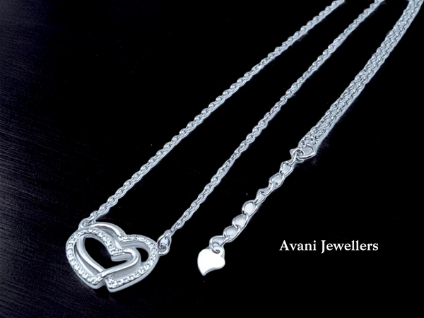 Avani Jewellers Silver Fancy Chain Pendant - 4, 18 INCH
