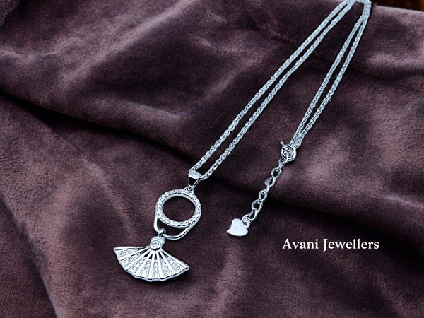 Avani Jewellers Silver Fancy Chain Pendant - 4.9, 18 INCH