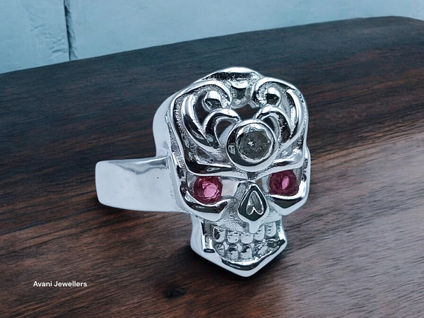 Avani Jewellers Silver Gents Fancy Rings - 7.35, Shocking Pink