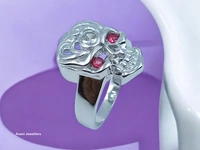 Avani Jewellers Silver Gents Fancy Rings - 7.35, Shocking Pink