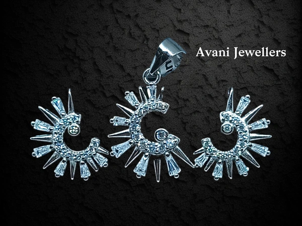 Avani Jewellers Silver Italian Fancy Pendant Set - 3.67