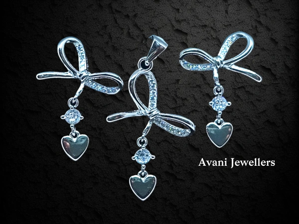 Avani Jewellers Silver Italian Fancy Pendant Set - 3.68