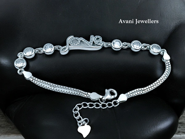 Avani Jewellers Silver Ladies Fancy Bracelet - 6.46, Adjustable