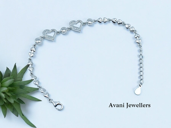 Avani Jewellers Silver Ladies Fancy Bracelet - 6.87, Adjustable