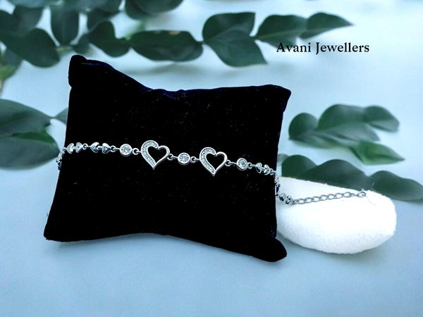 Avani Jewellers Silver Ladies Fancy Bracelet - 6.87, Adjustable