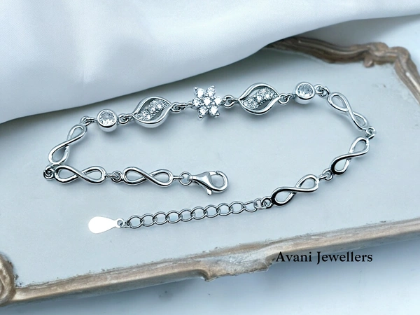 Avani Jewellers Silver Ladies Fancy Bracelet - 6.12, Adjustable