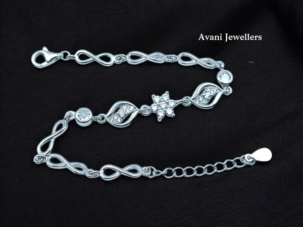 Avani Jewellers Silver Ladies Fancy Bracelet - 6.12, Adjustable