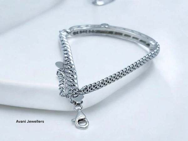 Avani Jewellers Silver Ladies Fancy Bracelet - 9.66, Adjustable