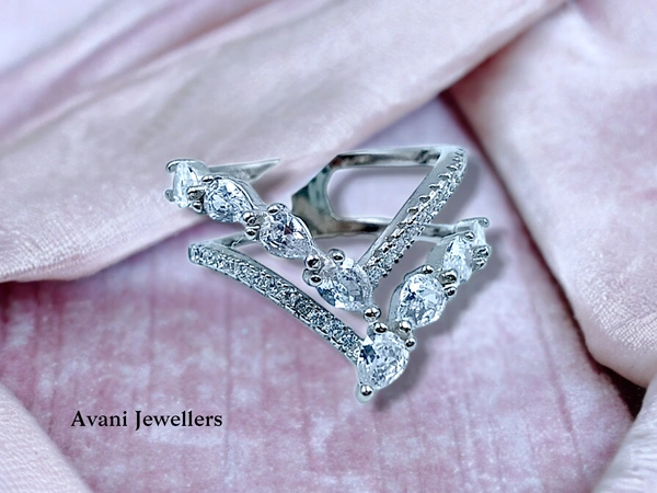 Avani Jewellers Silver Ladies Fancy Ring - 3.13, 10.5
