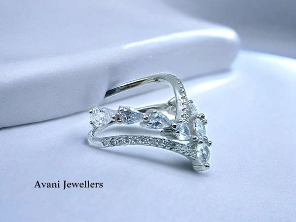 Avani Jewellers Silver Ladies Fancy Ring - 3.13, 10.5