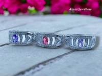Avani Jewellers Silver Ladies Fancy Ring - 4.15, 17, Falu Red