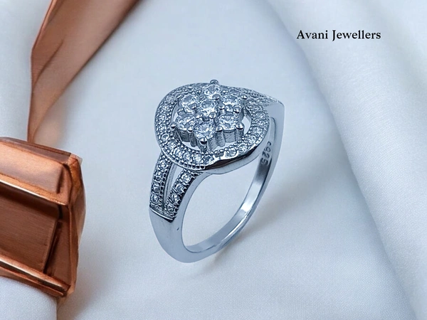 Avani Jewellers Silver Ladies Fancy Ring - 3.69, 9