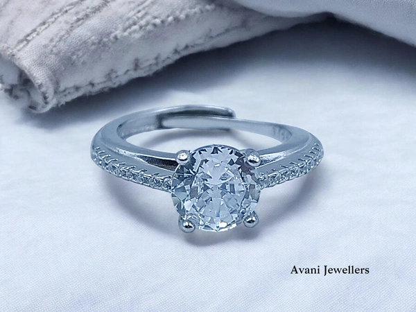 Avani Jewellers Silver Ladies Fancy Ring - 2.6, Adjustable