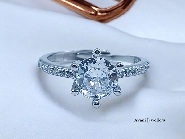 Avani Jewellers Silver Ladies Fancy Ring - 2.28, Adjustable