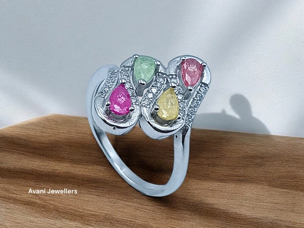 Avani Jewellers Silver Ladies Fancy Ring - 3.32, 14