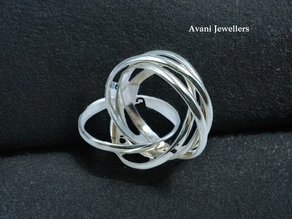 Avani Jewellers Silver Ladies Plain Ring - 4.87, 15