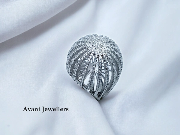Avani Jewellers Silver Ladies Cocktail Ring - 13.2, 16