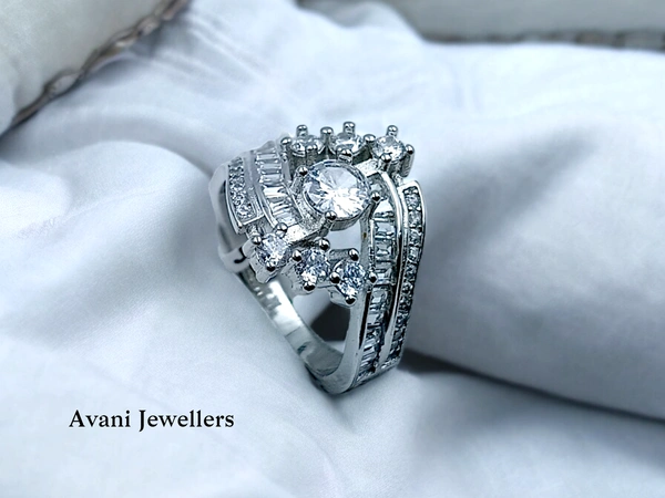 Avani Jewellers Silver Ladies Cocktail Ring - 4.79, 12