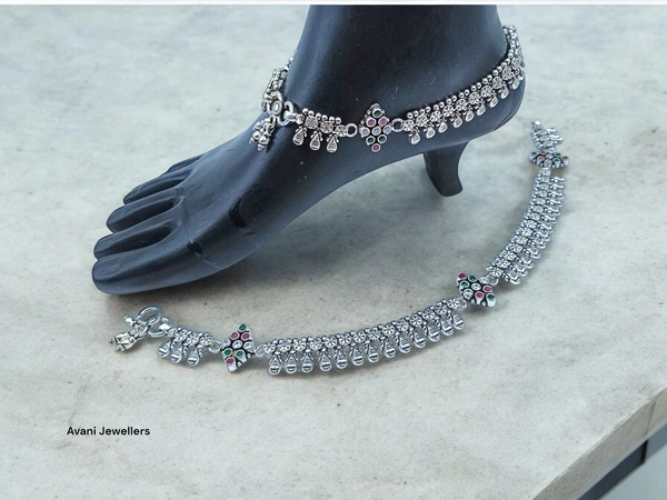 Avani Jewellers Antique Silver Paayal - 74.06, 11 Inch