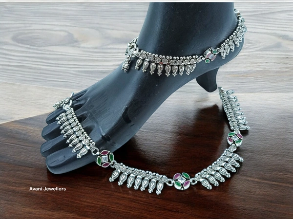 Avani Jewellers Antique Silver Paayal - 66.54, 11 Inch