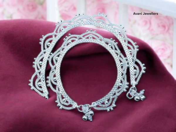 Silver Fancy Paayal - 53.8, 10.5 Inch