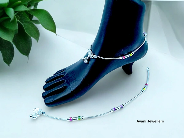 Avani Jewellers Silver Fancy Paayal - 28.7, 10.5 Inch