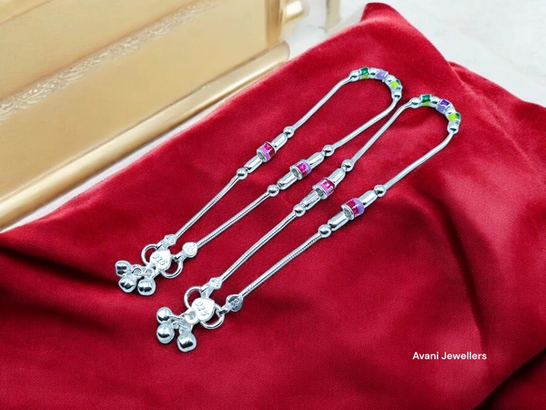 Avani Jewellers Silver Fancy Paayal - 31.8, 10.5 Inch