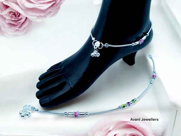 Avani Jewellers Silver Fancy Paayal - 31.8, 10.5 Inch