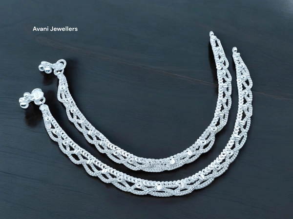 Avani Jewellers Silver Fancy Paayal - 44.7, 10.5 Inch