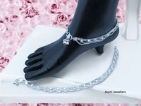 Avani Jewellers Silver Fancy Paayal - 44.7, 10.5 Inch