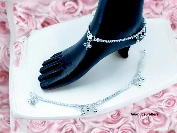 Avani Jewellers Silver Fancy Paayal - 27.9, 10.5 Inch