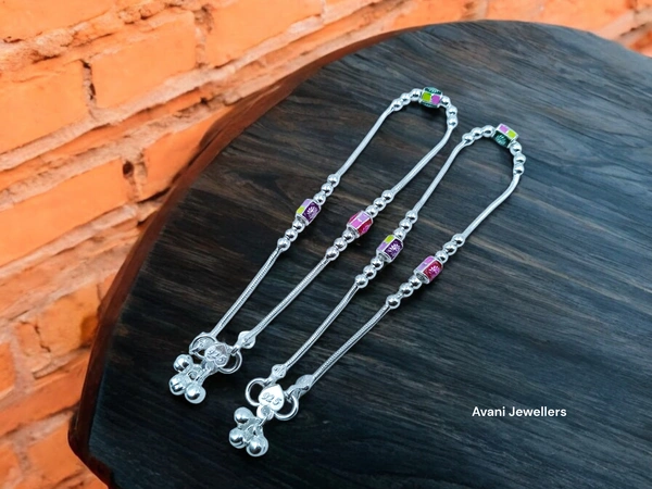 Avani Jewellers Silver Fancy Paayal - 37.2, 10.5 Inch