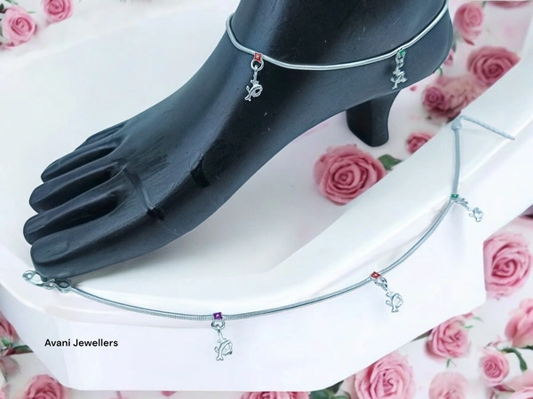 Avani Jewellers Silver Fancy Paayal - 14.95, 10.5 Inch