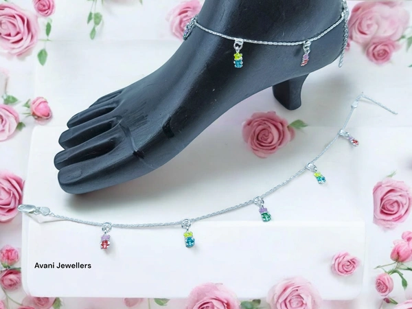 Avani Jewellers Silver Fancy Paayal - 12.66, 10.5 Inch