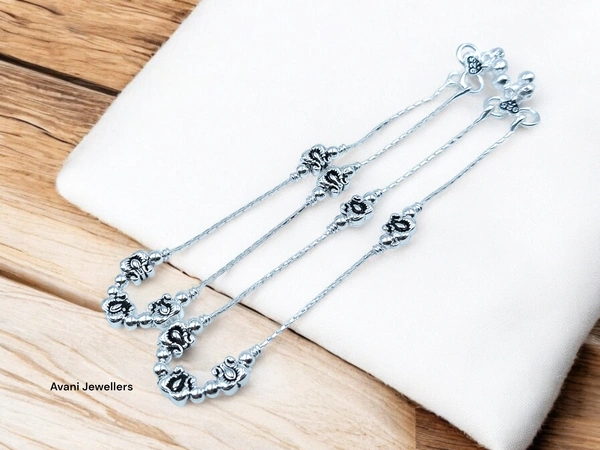 Avani Jewellers Silver Fancy Paayal - 27.7, 10.5 Inch