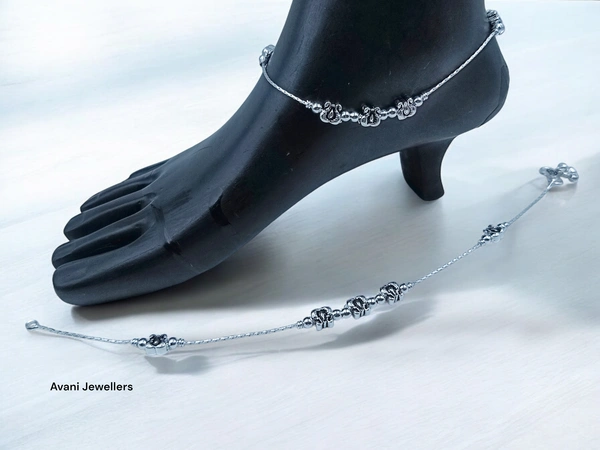 Avani Jewellers Silver Fancy Paayal - 27.7, 10.5 Inch