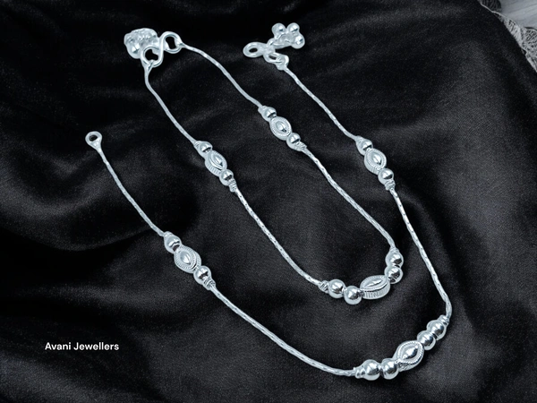 Avani Jewellers Silver Fancy Paayal - 18.9, 10.5 Inch