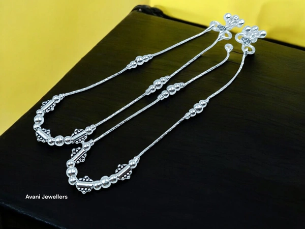 Avani Jewellers Silver Fancy Paayal - 18, 10.5 Inch