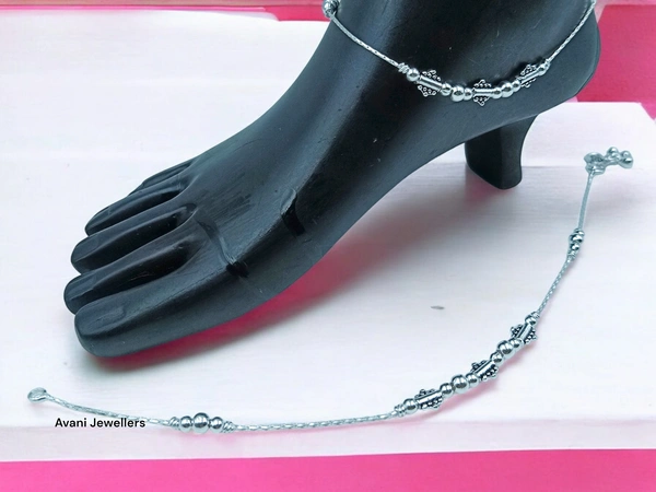 Avani Jewellers Silver Fancy Paayal - 18, 10.5 Inch