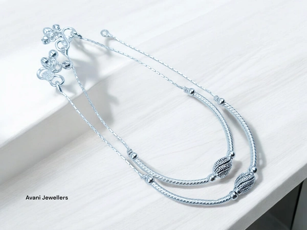 Avani Jewellers Silver Fancy Paayal - 15.3, 10 Inch