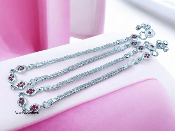 Avani Jewellers Silver Fancy Paayal - 26.8, 10.5 Inch