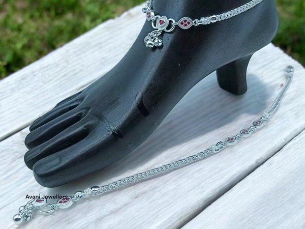 Avani Jewellers Silver Fancy Paayal - 26.8, 10.5 Inch