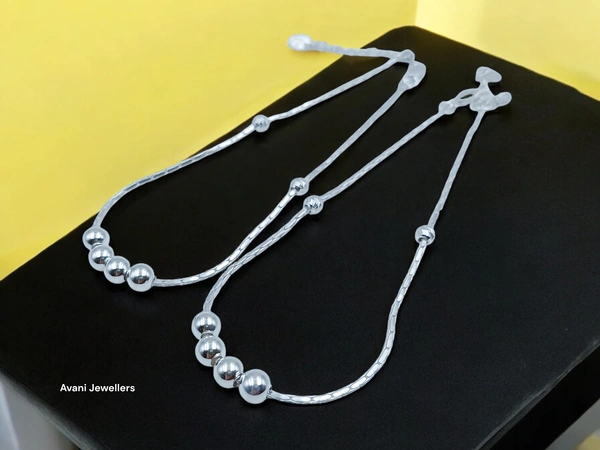 Avani Jewellers Silver Fancy Paayal - 12.22, 10.5 Inch