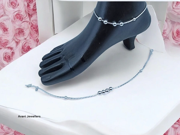 Avani Jewellers Silver Fancy Paayal - 12.22, 10.5 Inch