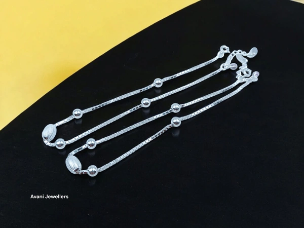 Avani Jewellers Silver Fancy Paayal - 10.23, 10.5 Inch