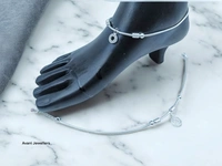 Avani Jewellers Silver Fancy Paayal - 18.3, 10.5 Inch