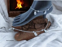 Avani Jewellers Silver Fancy Paayal - 15.46, 10.5 Inch