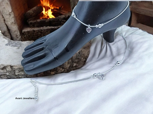 Avani Jewellers Silver Fancy Paayal - 15.14, 10.5 Inch