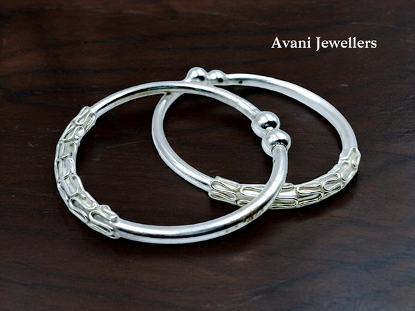 Avani Jewellers Silver Baby Plain Kade - 14.01, Adjustable